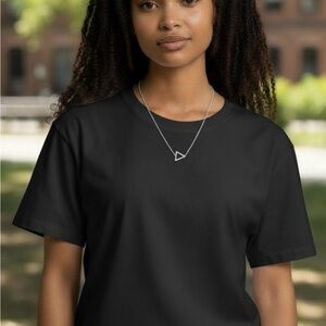 Stainless Steel Triangle Geometric Charm Pendant Necklace Tarnish Free, Free S/H